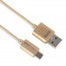 GOLF Καλώδιο USB σε Micro, Braided, 0.25m, Gold, Blister Computers & Office